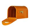 Mid Modern Dylan Curbside Mailbox Orange Open Door