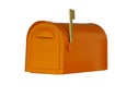 Mid Modern Dylan Curbside Mailbox Orange With Mail