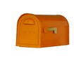 Mid Modern Dylan Curbside Mailbox Orange Three Quarter View