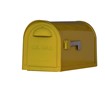 Mid Modern Dylan Curbside Mailbox Yellow Three Quarter View